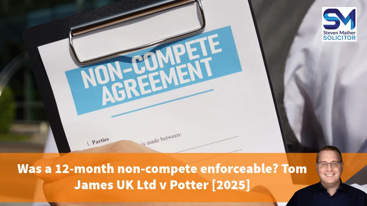 12 month non compete – tom james v potter 2025